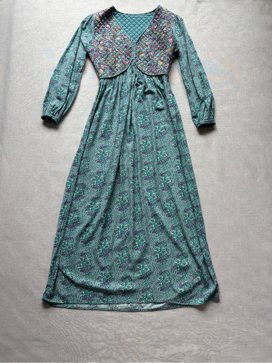 Dresses & Skirts - Vintage quilted boho cottagecore prairie peasant maxi dress